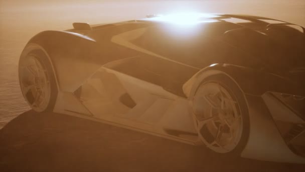 Supercar al tramonto nel deserto — Video Stock