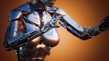 Vücudunun bir parçası olan Cyborg kadın.