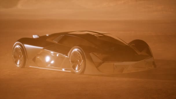 Supercar al tramonto nel deserto — Video Stock