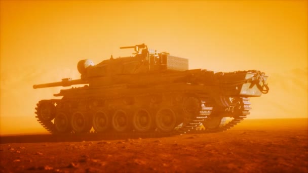 Seconda guerra mondiale Serbatoio nel deserto in tempesta di sabbia — Video Stock