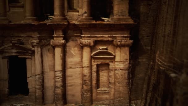 Ad Dayr kloster Petra en av de nya Sewen Wonders of the World — Stockvideo