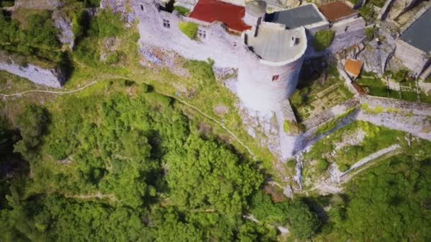 Ancien château médiéval de Beynac se dresse sur un sommet d'une colline — Video