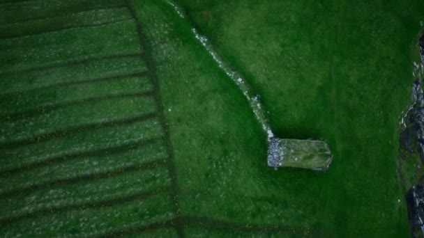 Campos de hierba verde de las Islas Feroe — Vídeos de Stock