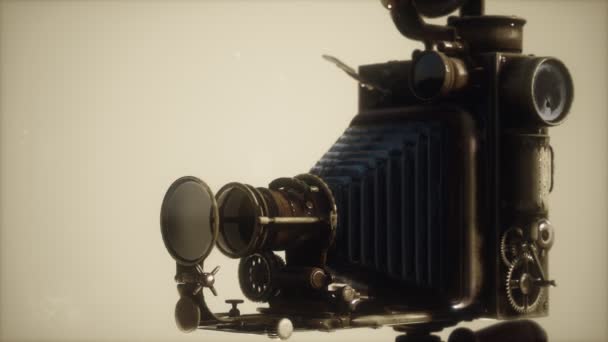 Antike alte Retro-Fotokamera — Stockvideo