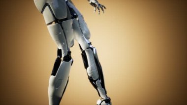 Plastik ve çelikten robot kadın.