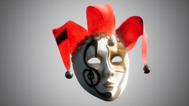 Venezianische Karnevalsmasken mit Gold — Stockvideo