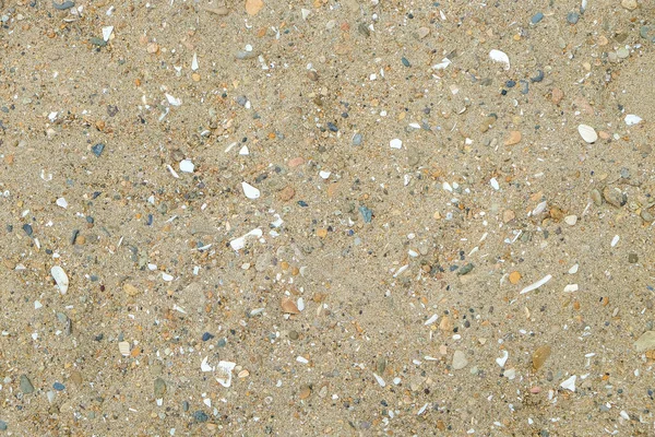 Small Gray Stones Golden Beach Sand Copy Space Sand Small — Stock Photo, Image