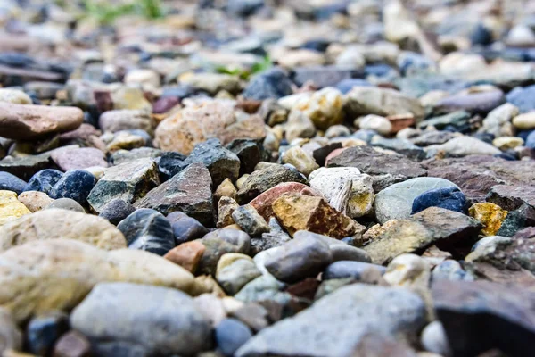 Rocce Mare Spiaggia Pietre Sfondo Molte Piccole Pietre Colori Assortiti — Foto Stock