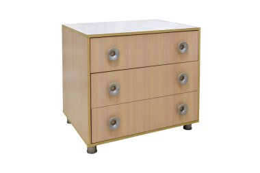 Beyaz arkaplanda izole edilmiş çekmecelerin görüntüsü.