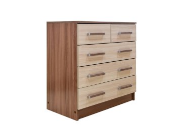 Beyaz arkaplanda izole edilmiş çekmecelerin görüntüsü.