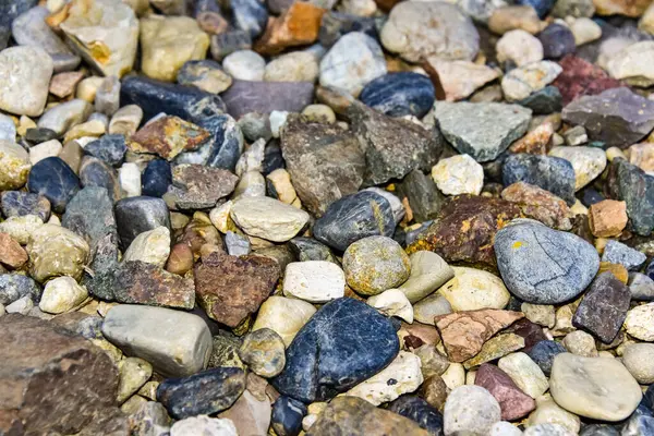 Felsen Meer Strand Oder Steine Hintergrund Viele Kleine Steine Verschiedenen — Stockfoto
