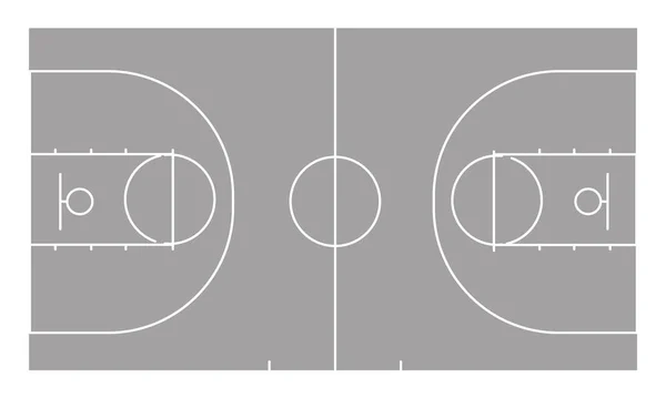 Isolated basketball field for ball game