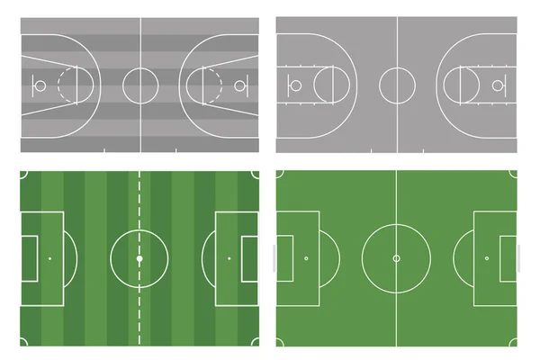 Fotboll och basketplan. En uppsättning fält. — Stockfoto