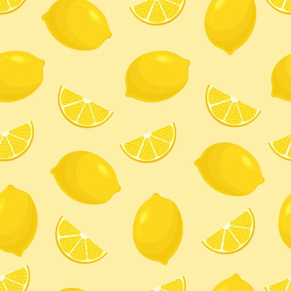 Nahtloses Muster mit Zitronen. — Stockvektor