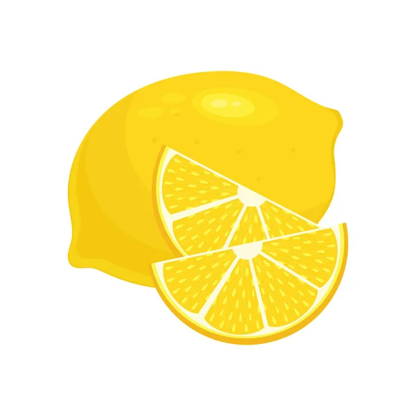 Лимон и его клинья. Плоская иллюстрация. — стоковый вектор
