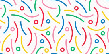 Eğlenceli renkli çizgiler, dikişsiz çizgiler. Çocuklar için yaratıcı minimalist tarz sanat geçmişi ya da temel şekilli moda tasarımı. Basit çocuksu karalama arka planı. Vektör hisse arkaplanı