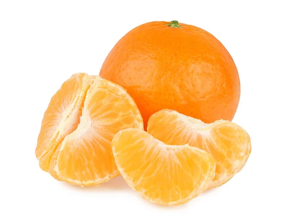 Fehér Alapon Izolált Mandarin — Stock Fotó