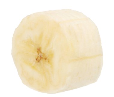 Beyaz arkaplanda izole edilmiş muz dilimi