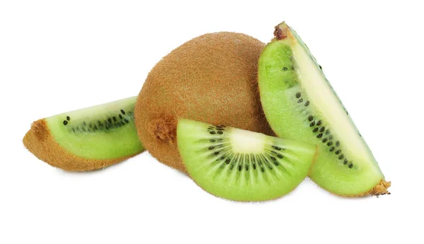 Nakrájené Kiwi Ovoce Izolované Bílém Pozadí — Stock fotografie