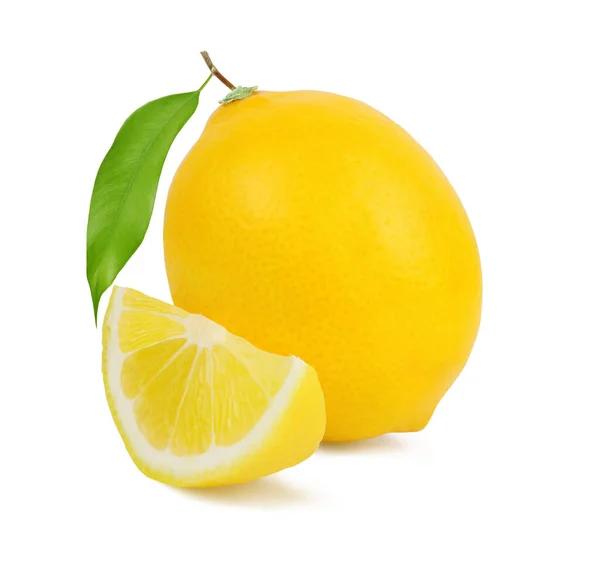 Limon Dilimi Beyaz Arkaplanda Izole — Stok fotoğraf