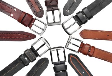 Kemer, kemer, üst görünüm, beyaz arkaplanda izole.