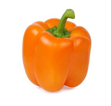 Çan biberi, turuncu, beyaz arka planda izole edilmiş.