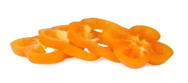 Bell Pepper Orange Isolerad Vit Bakgrund — Stockfoto
