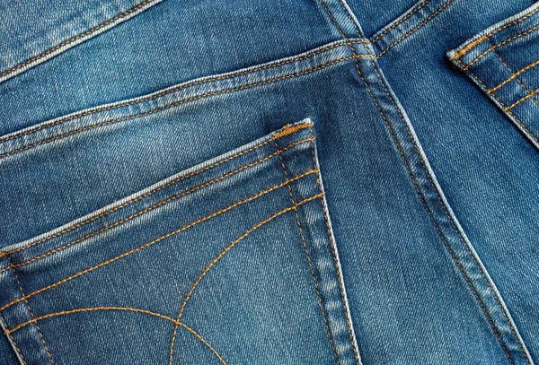 Mavi Kot Pantolonun Arka Cebindeki Detaylar — Stok fotoğraf