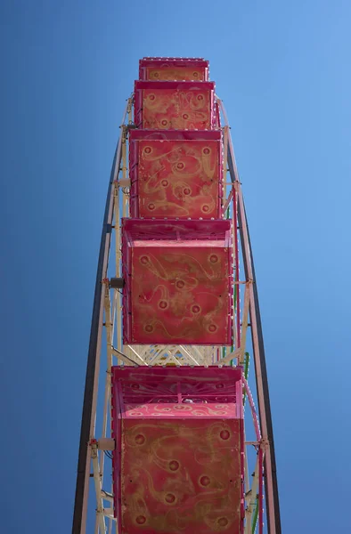 Détail Une Roue Ferris Colorée Dans Parc Attractions — Photo