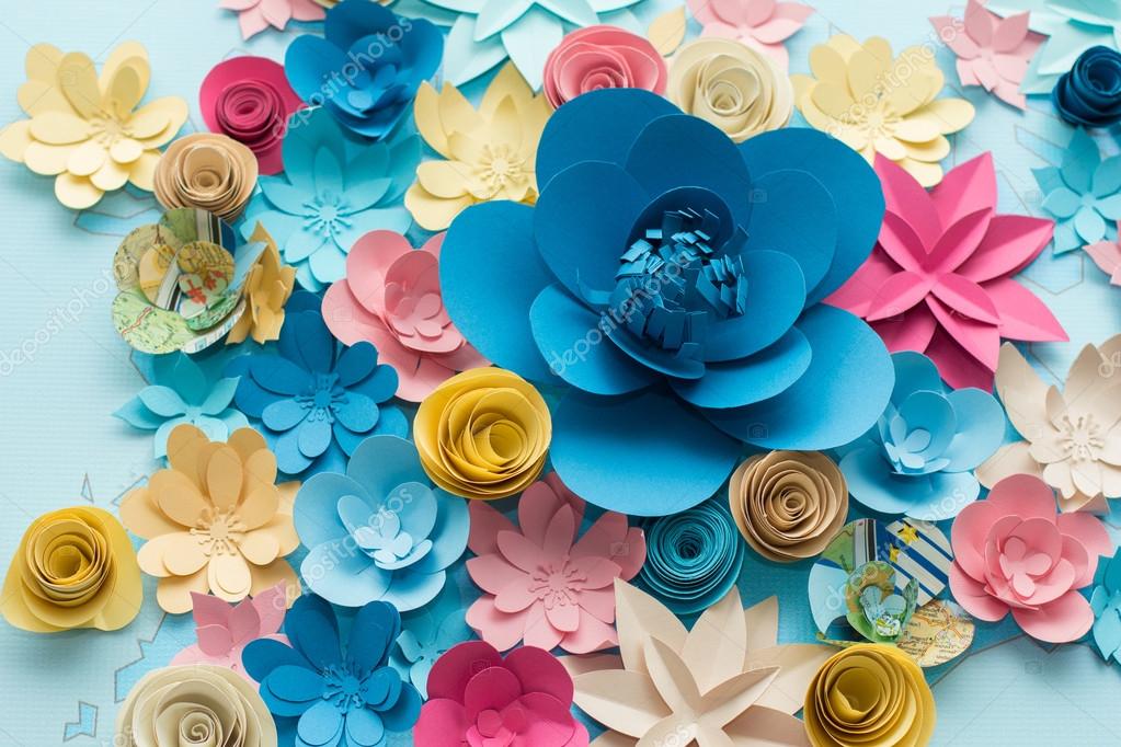 Colorful flowers paper background pattern lovely style. — Stock Photo