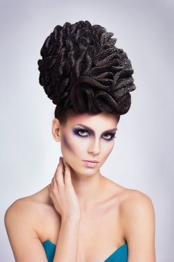 Moda Model kız ile moda makyaj.