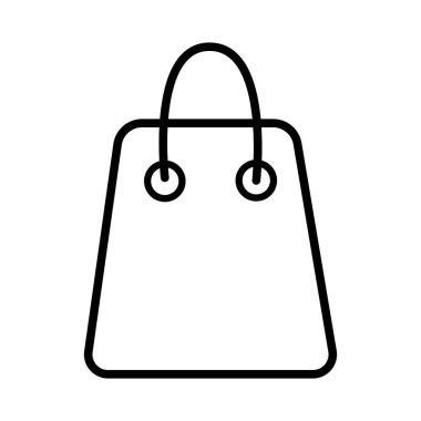 Alışveriş torbası. Kağıt torba basit satır vektör simgesi.