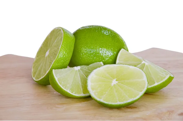 Citrus fresh fruits isolated, juicy ripe lime still life — Stock Photo, Image