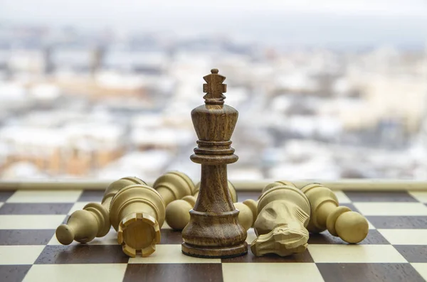 Chess Board Game Strategy Leader Success Business Competition Concept — Stock Photo, Image