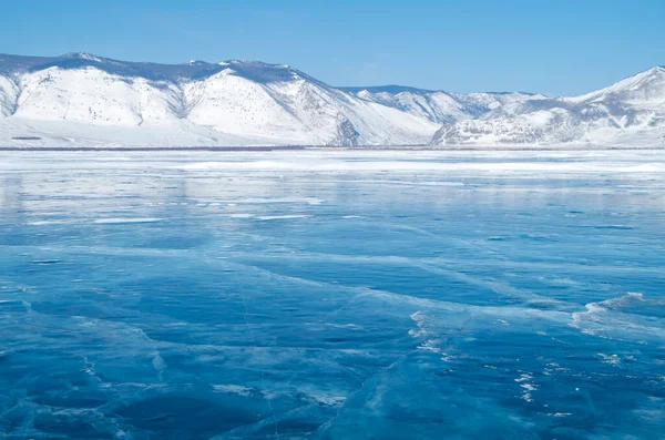 Superficie Ghiacciata Del Lago Baikal — Foto Stock