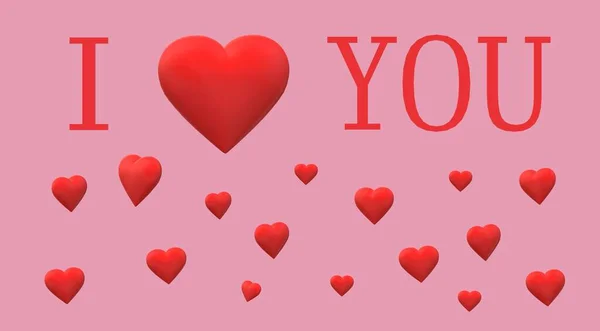 Cartão Saudação Com Cartão Coração Dos Namorados — Fotografia de Stock