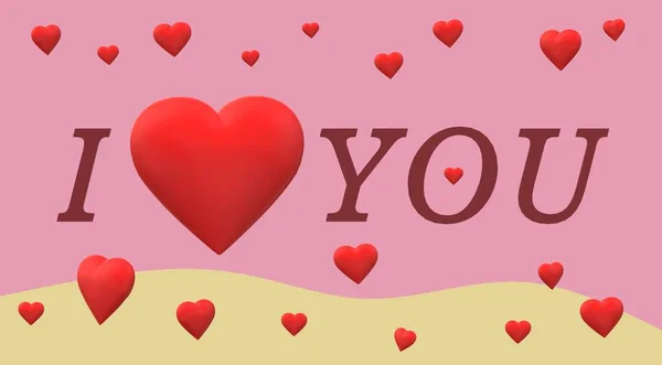Valentines Tarjeta Amor Corazón — Foto de Stock