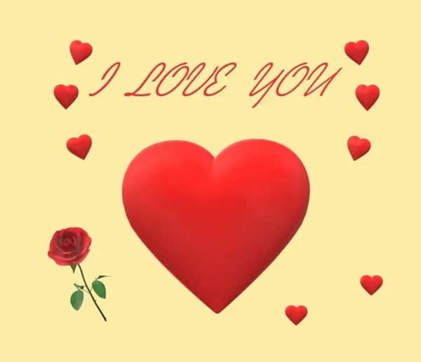 Valentines Karta Láska Srdce — Stock fotografie