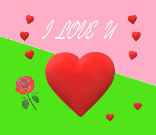 Valentinsdag Kort Kærlighed Hjerte - Stock-foto