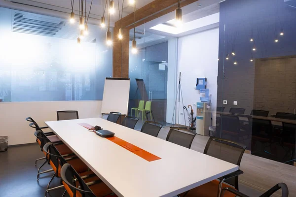 Modern conference table in a meeting room of a company