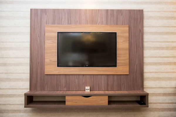 Smart Wooden Wall Cozy Apartment — Stock Fotó