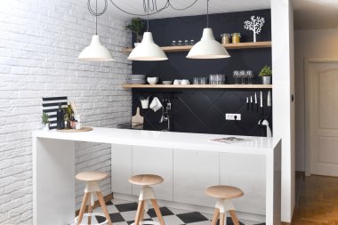 Modern kitchen apartment clipart