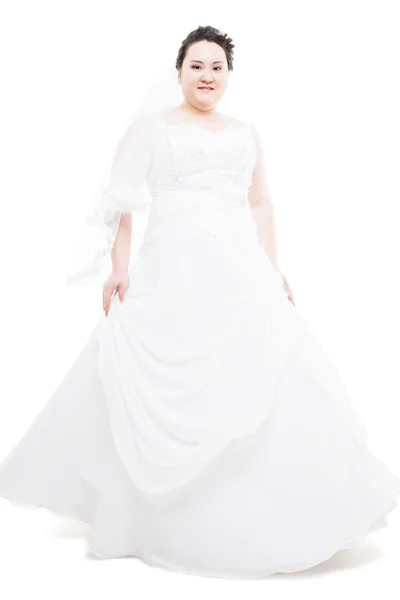 Συν μέγεθος νύφη απομονωθεί σε λευκό — Φωτογραφία Αρχείου