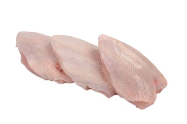 Beyaz arka plan üzerinde kaburga üzerinde tavuk göğsü