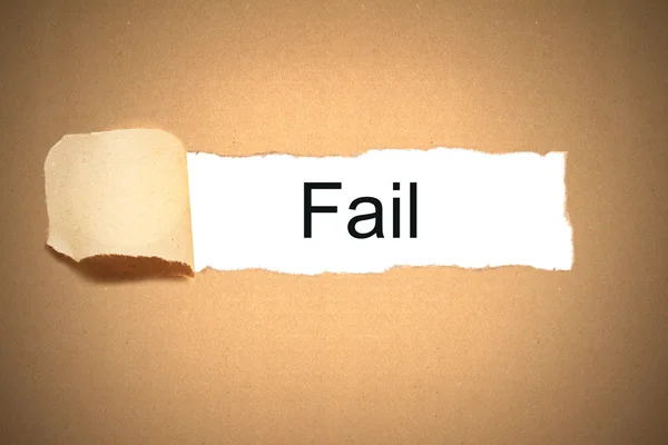 Cartón de papel desgarrado para revelar el fracaso — Foto de Stock