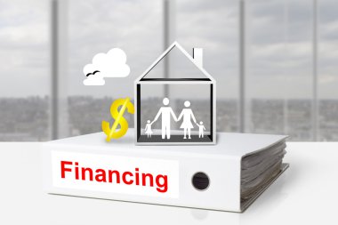 office ciltleri gayrimenkul Doları aile sembolü finansman 