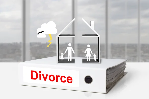 Ufficio legante casa diviso divorzio famiglia temporale — Foto Stock