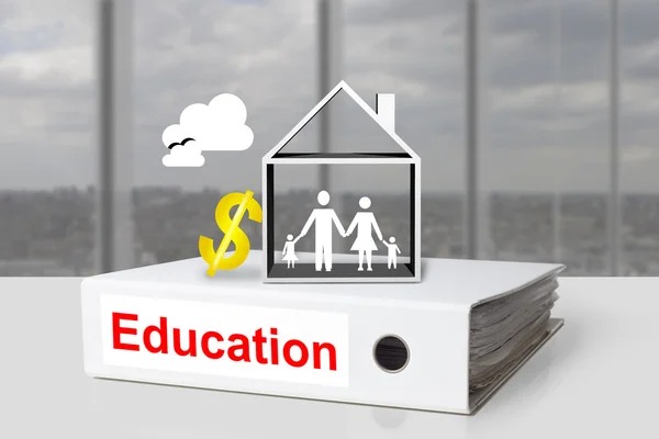 Office binder family house educations cost dollar symbol — Stock Photo, Image