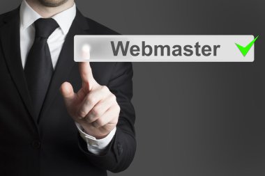 Web Yöneticisi işadamı itmek düğme