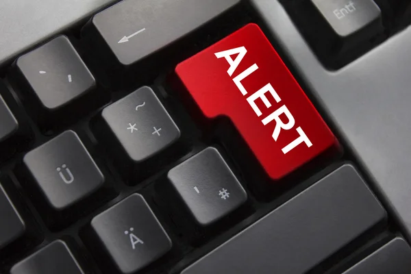 Keyboard red button alert — Stock Photo, Image